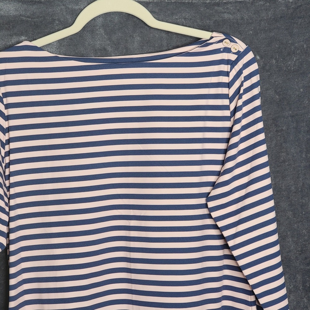J.McLaughlin Striped Top XL Pink Blue Boat Neck Catalina Cloth Nautical Preppy - Picture 3 of 9